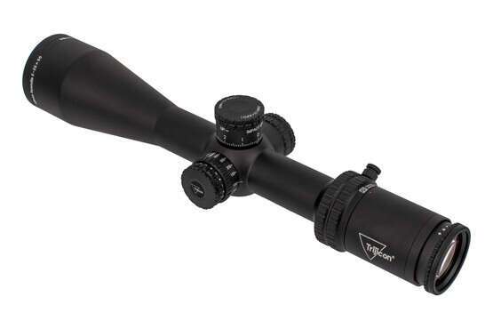 Trijicon Tenmile 5-25 long range rifle scope features a matte black anodized finish